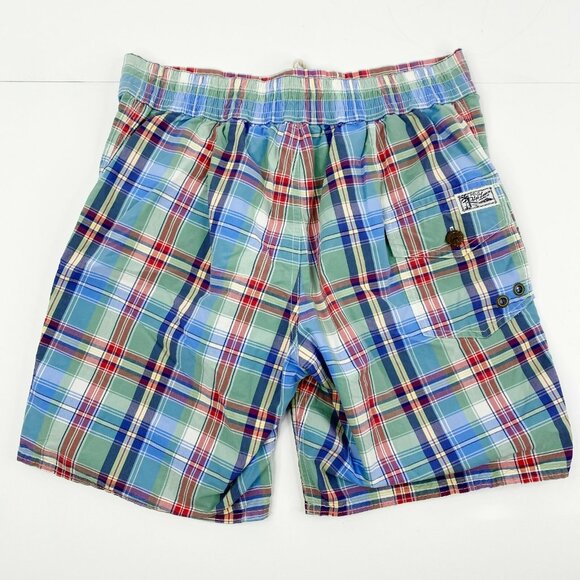 Polo Ralph Lauren Board Shorts Swim Trunks Mens Size Small Blue Multi Plaid - Picture 4 of 5